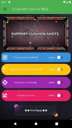 6 Long Line Aim Tool for 8 Ball APK