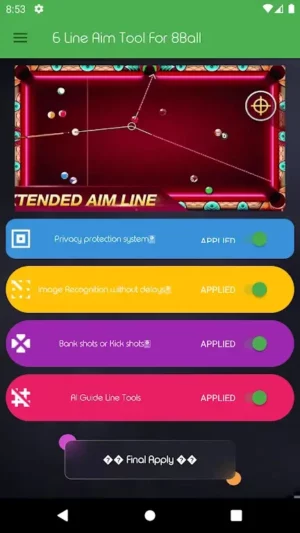 6 Long Line Aim Tool for 8 Ball APK